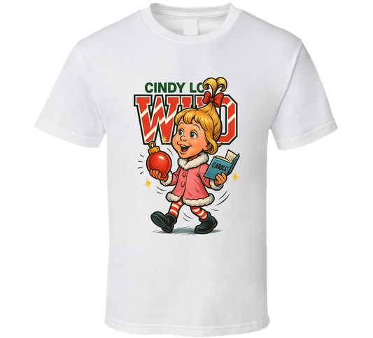 Cindy Lou Who How The Grinch Stole Christmas Movie Retro Look Caricature T Shirt