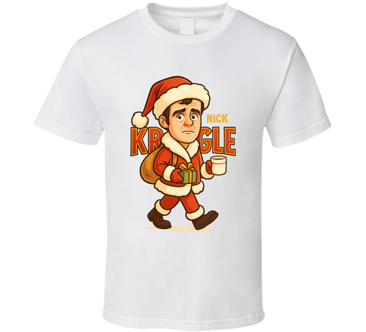 Nick Kringle Noelle Christmas Movie Retro Look Caricature T Shirt