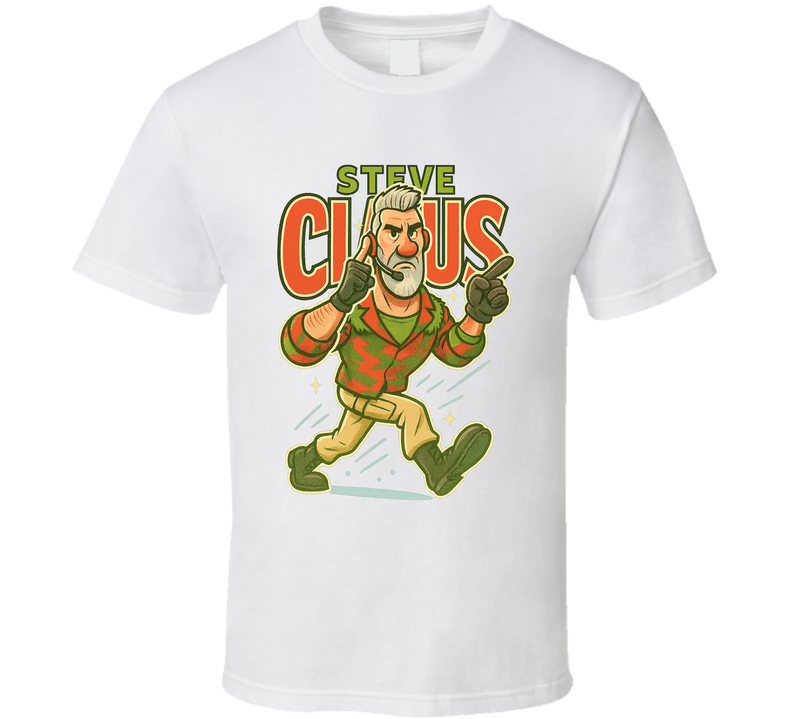 Steve Claus Arthur Christmas Movie Retro Look Caricature T Shirt