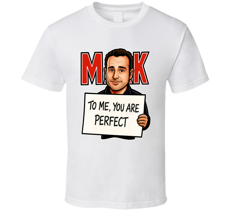 Mark To Me You Are Perfect Love Actually Christmas Movie Retro Look Caricature T Shirt