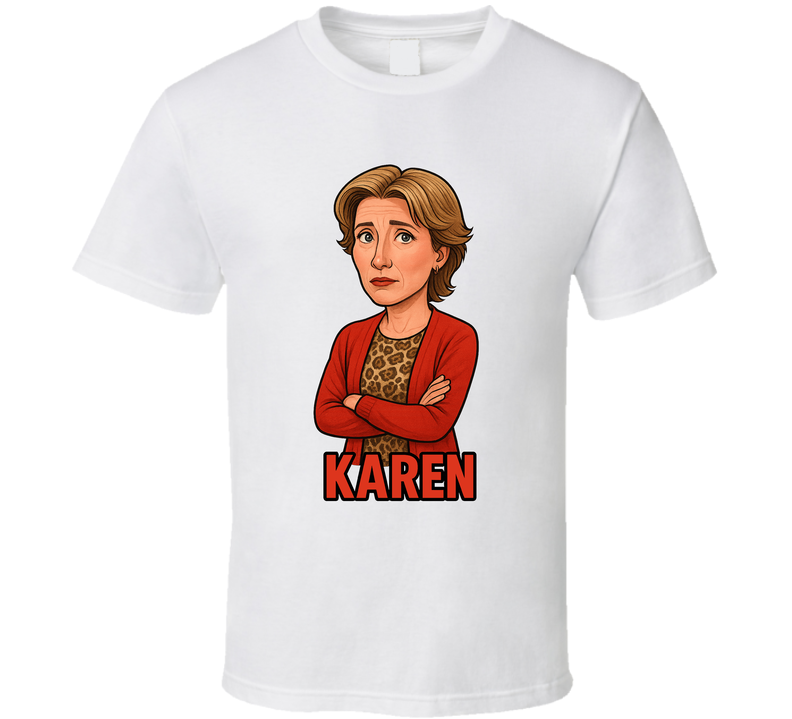 Karen Love Actually Christmas Movie Retro Look Caricature T Shirt