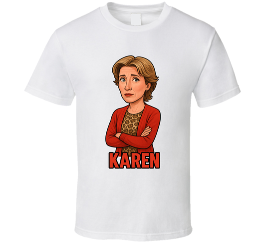 Karen Love Actually Christmas Movie Retro Look Caricature T Shirt