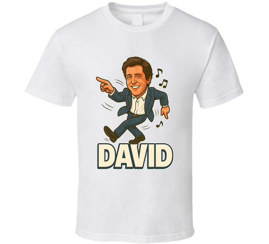 David Love Actually Christmas Movie Retro Look Caricature T Shirt