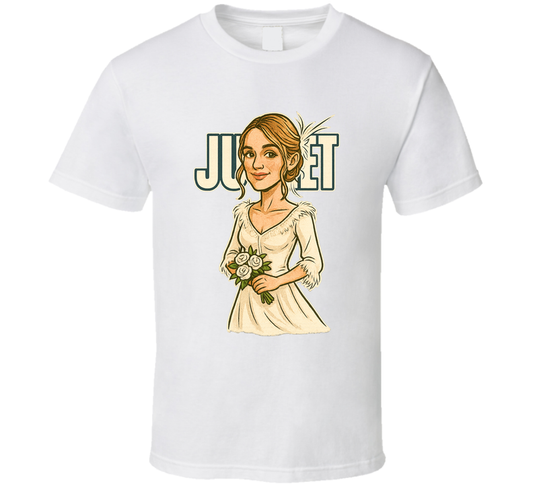 Juliet Love Actually Christmas Movie Retro Look Caricature T Shirt