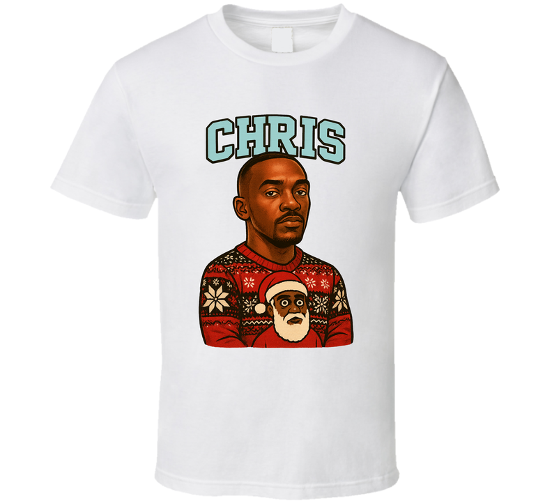 Chris The Night Before, Christmas Movie Retro Look Caricature T Shirt