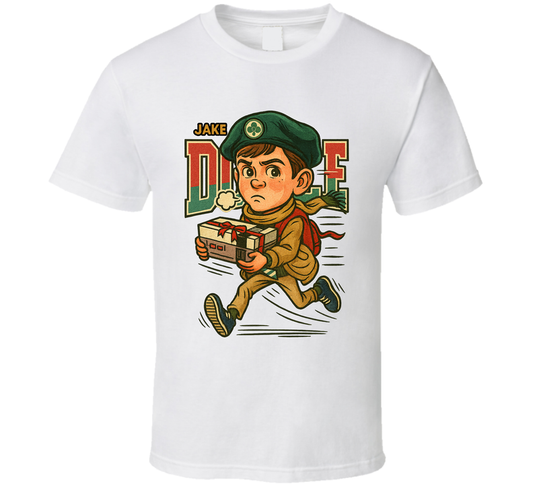 Jake Doyle 8-bit Christmas Movie Retro Look Caricature T Shirt