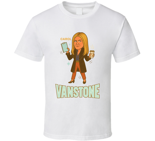 Carol Vanstone Office Christmas Party Christmas Movie Retro Look Caricature T Shirt