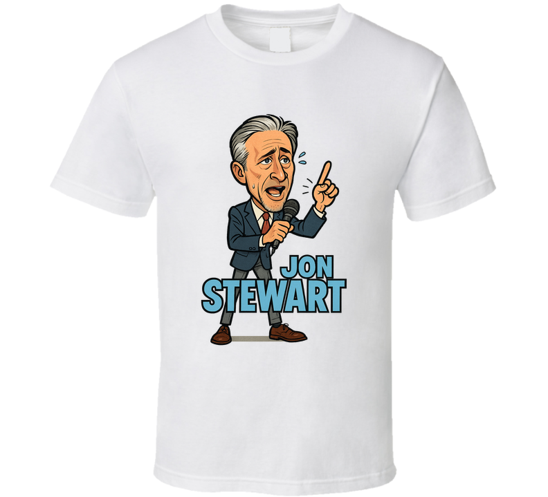 Jon Stewart Retro Look Caricature T Shirt