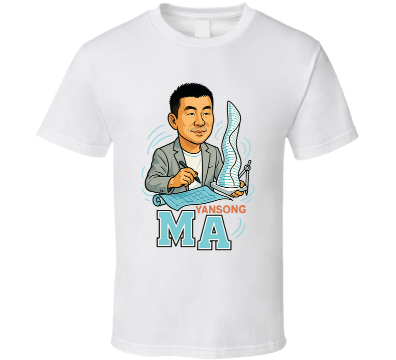 Ma Yansong Retro Look Caricature T Shirt