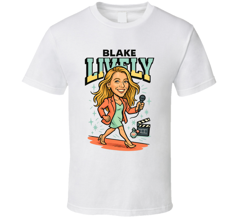 Blake Lively Retro Look Caricature T Shirt