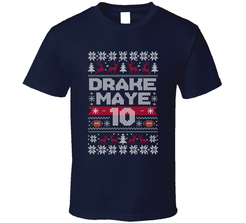 Drake Maye 10 Ugly Christmas Fan T Shirt