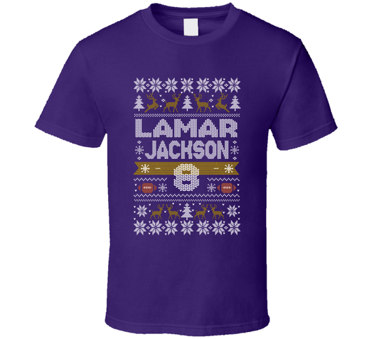 Lamar Jackson 8 Ugly Christmas T Shirt