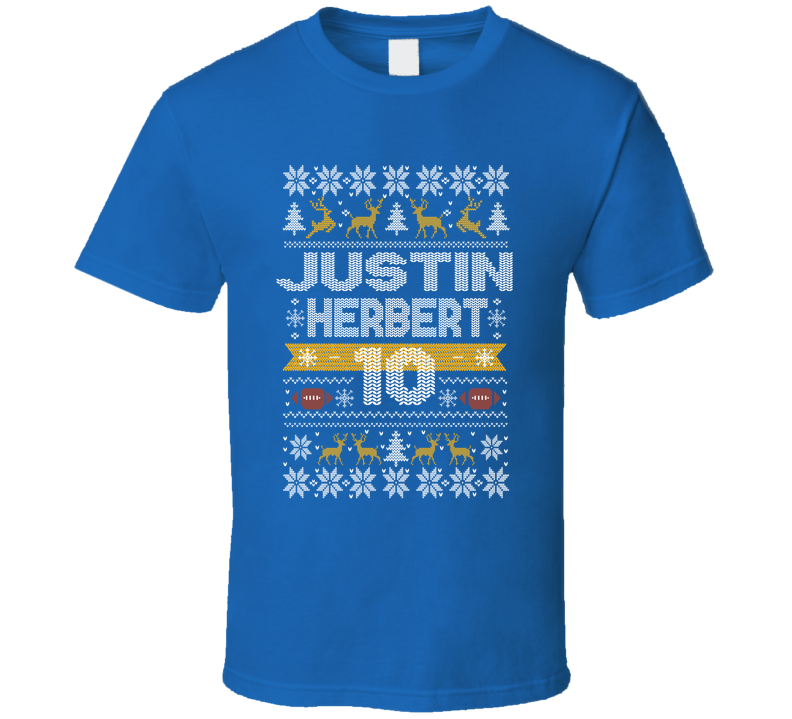Justin Herbert 10 Ugly Christmas T Shirt