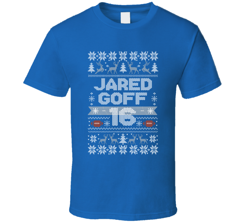 Jared Goff 16 Ugly Christmas T Shirt