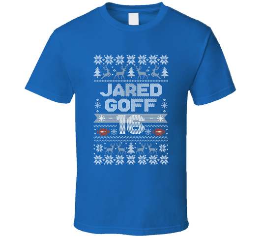 Jared Goff 16 Ugly Christmas T Shirt
