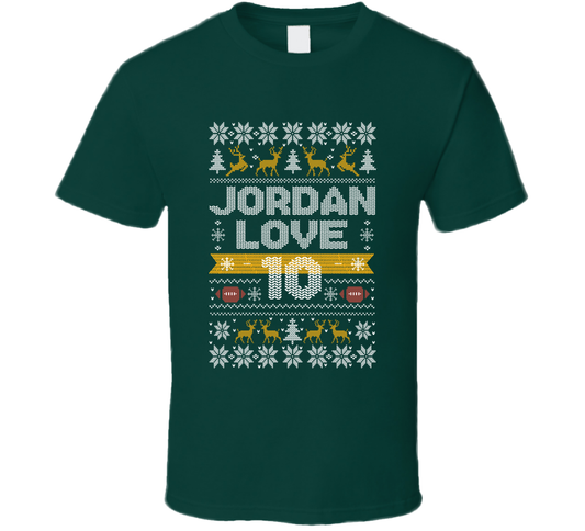 Jordan Love 10 Ugly Christmas T Shirt