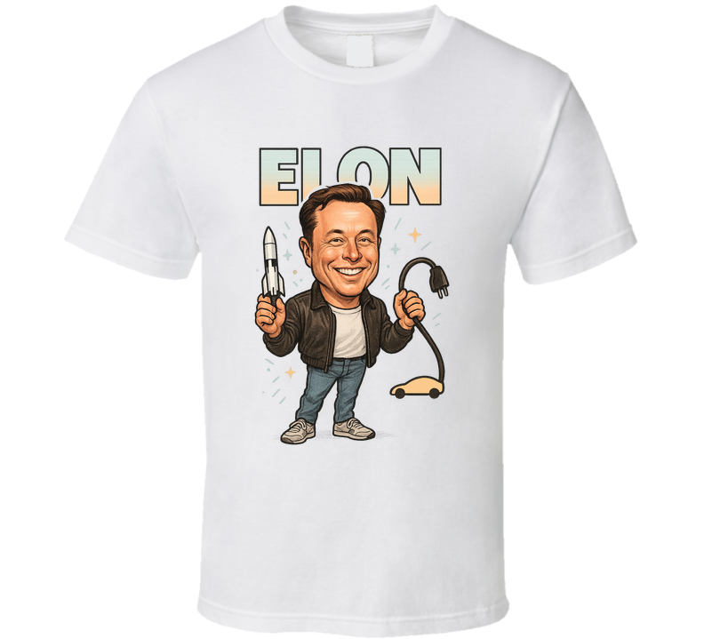 Elon Musk Retro Look Caricature T Shirt