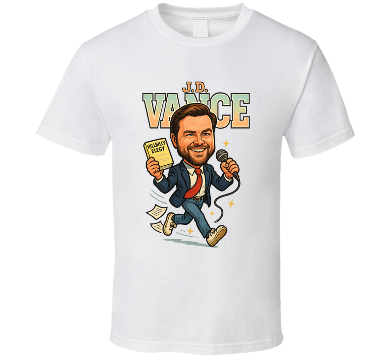 J.d. Vance Retro Look Caricature T Shirt