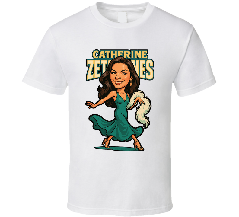 Catherine Zeta-jones Retro Look Caricature T Shirt