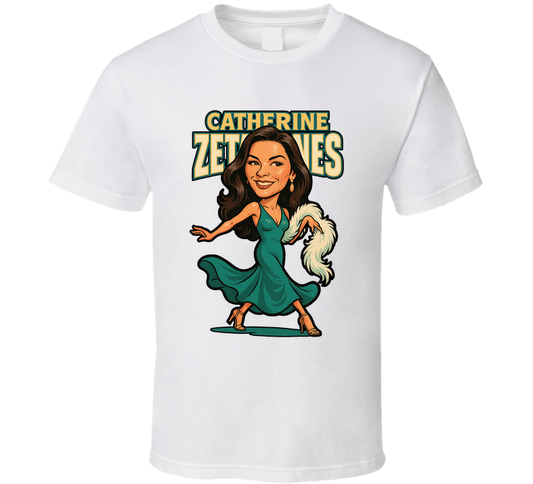 Catherine Zeta-jones Retro Look Caricature T Shirt