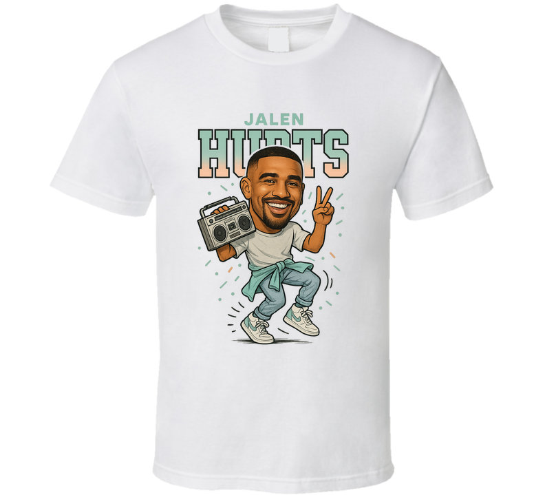 Jalen Hurts Retro Look Caricature T Shirt