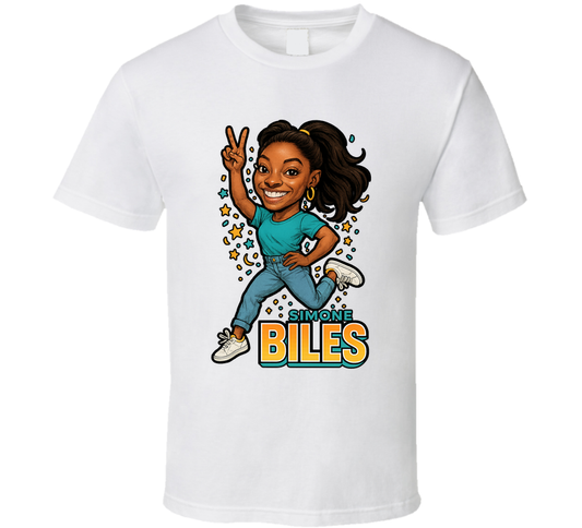 Simone Biles Retro Look Caricature T Shirt