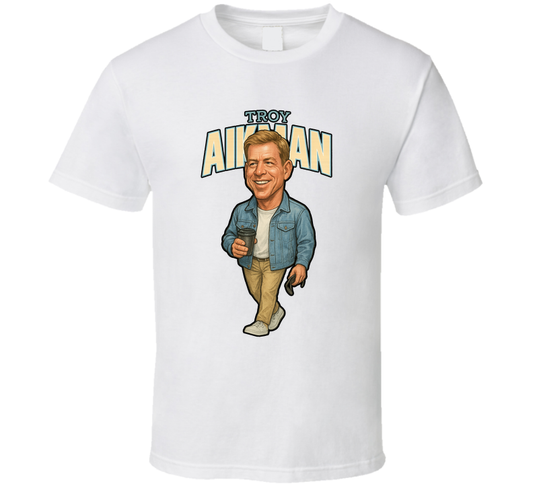 Troy Aikman Retro Look Caricature T Shirt