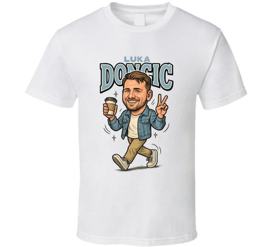 Luka Doncic Retro Look Caricature T Shirt