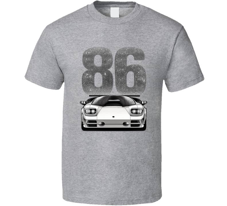 1986 Lamborghini Countach 5000 Qv Retro Look Car T Shirt
