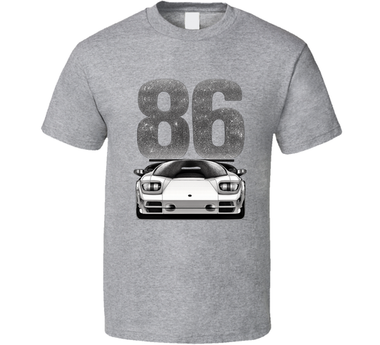 1986 Lamborghini Countach 5000 Qv Retro Look Car T Shirt