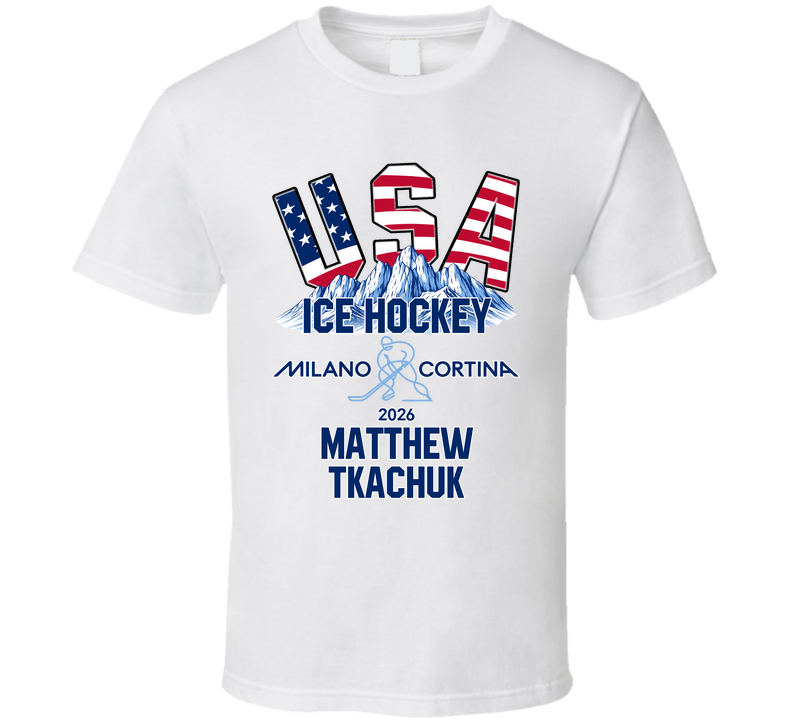 Matthew Tkachuk Ice Hockey Milano Cortina 2026 Fan T Shirt
