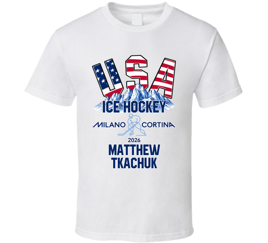 Matthew Tkachuk Ice Hockey Milano Cortina 2026 Fan T Shirt