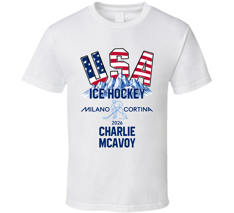 Charlie Mcavoy Ice Hockey Milano Cortina 2026 Fan T Shirt