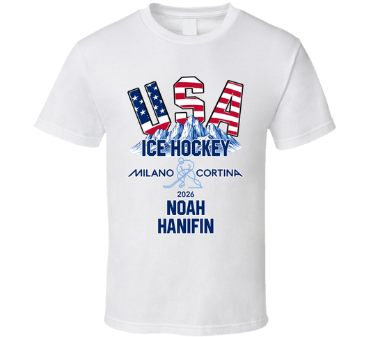 Noah Hanifin Ice Hockey Milano Cortina 2026 Fan T Shirt