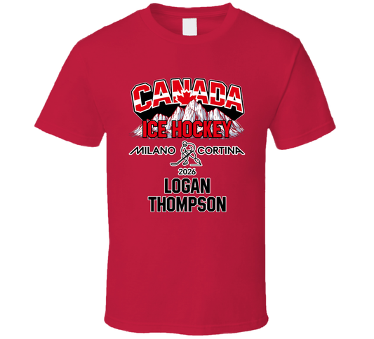 Logan Thompson Ice Hockey Canada Milano Cortina 2026 Fan T Shirt