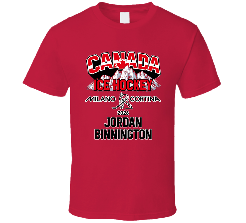 Jordan Binnington Ice Hockey Canada Milano Cortina 2026 Fan T Shirt