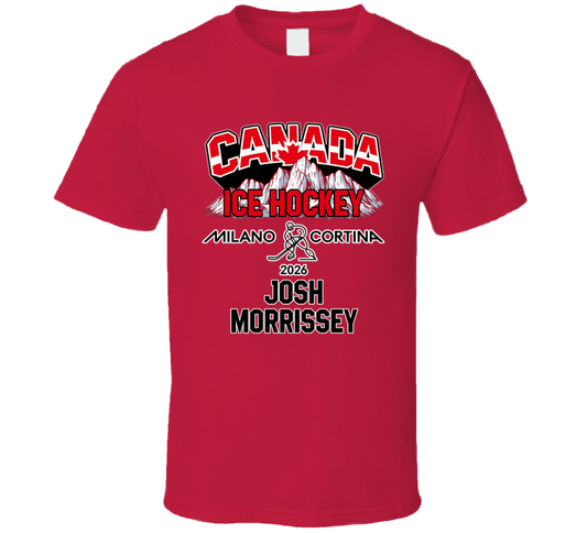 Josh Morrissey Ice Hockey Canada Milano Cortina 2026 Fan T Shirt