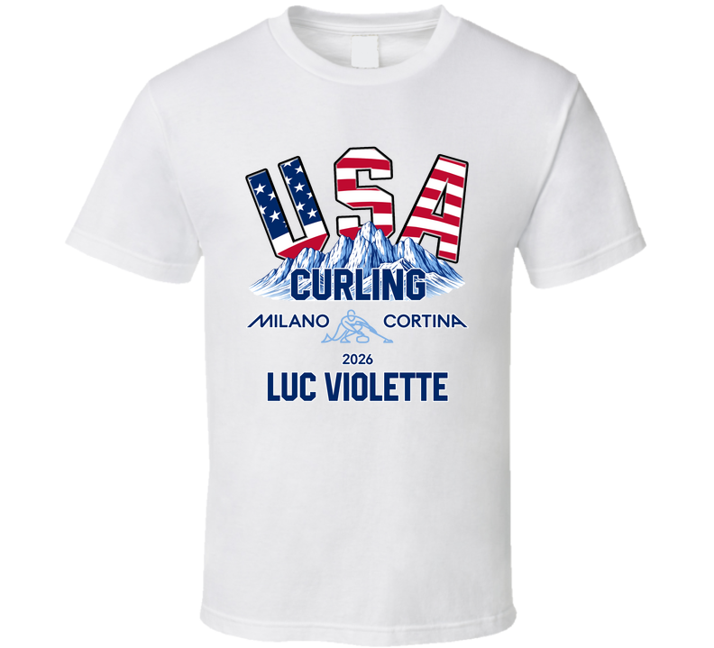 Luc Violette Curling Milano Cortina 2026 Fan T Shirt