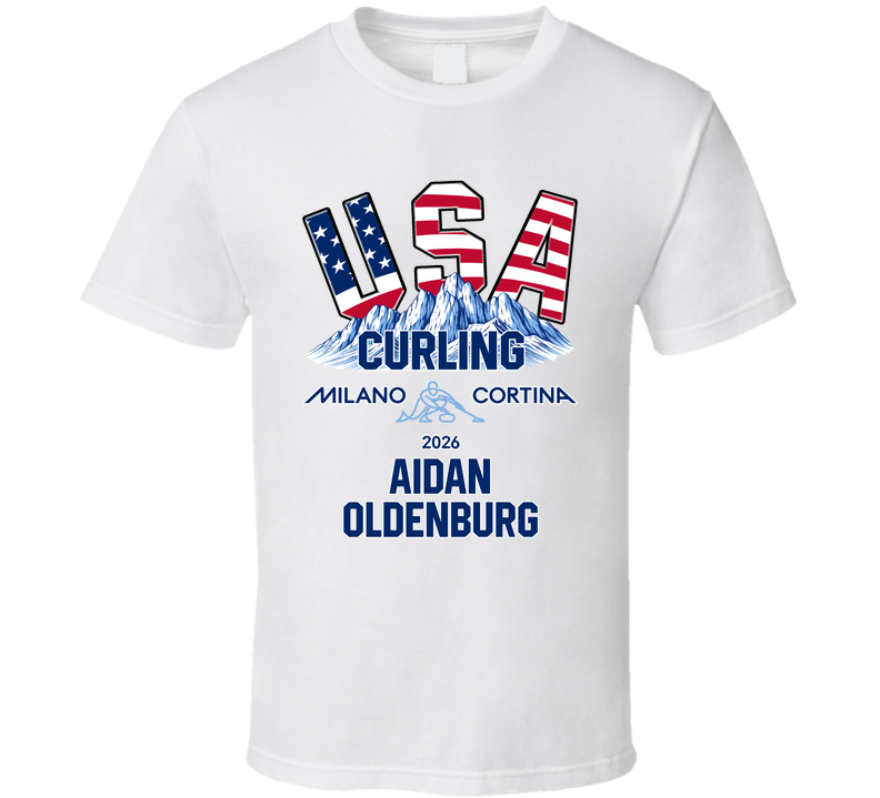 Aidan Oldenburg Curling Milano Cortina 2026 Fan T Shirt