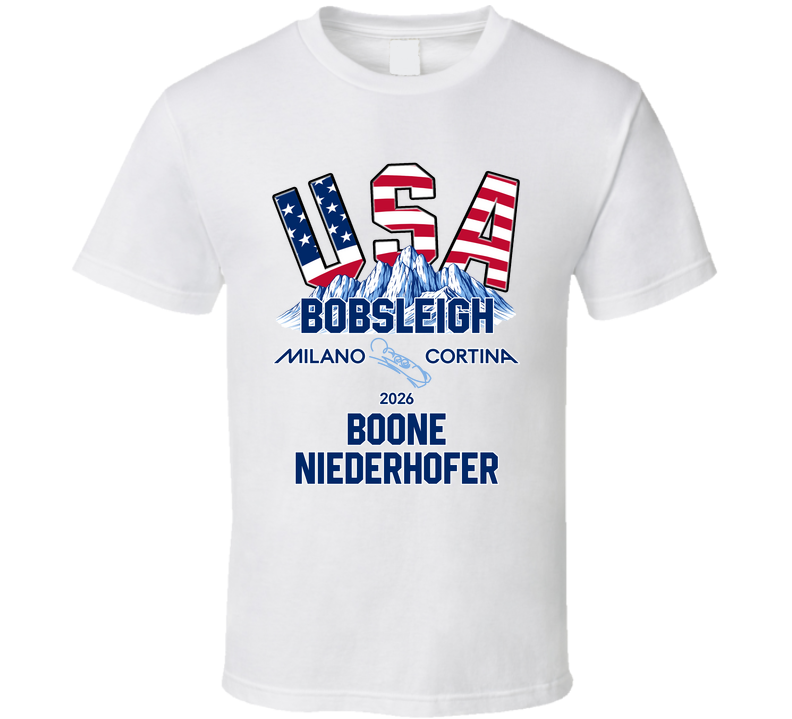 Boone Niederhofer Bobsleigh Milano Cortina 2026 Fan T Shirt