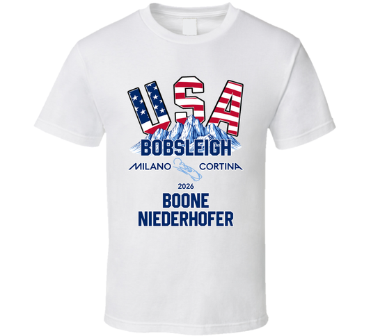 Boone Niederhofer Bobsleigh Milano Cortina 2026 Fan T Shirt