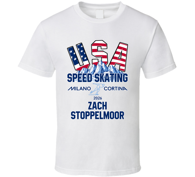 Zach Stoppelmoor Speed Skating Milano Cortina 2026 Fan T Shirt