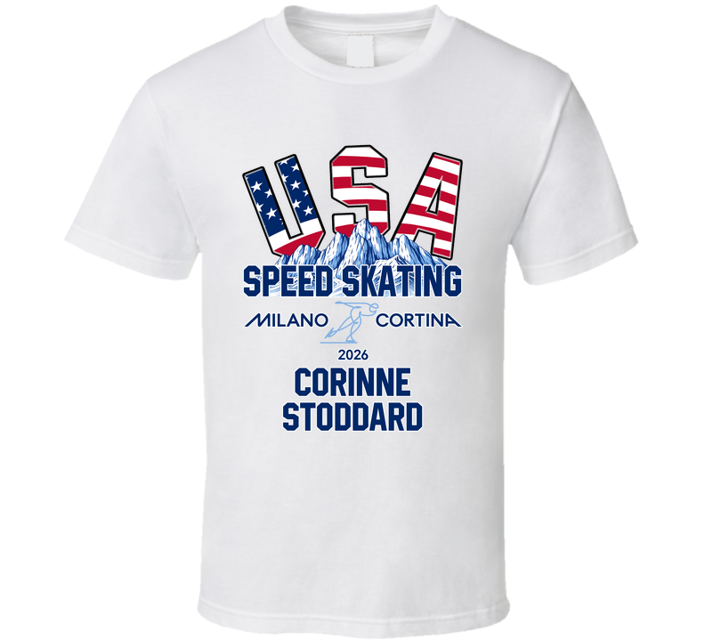 Corinne Stoddard Speed Skating Milano Cortina 2026 Fan T Shirt
