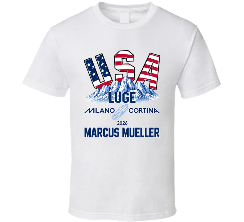 Marcus Mueller Luge Milano Cortina 2026 Fan T Shirt