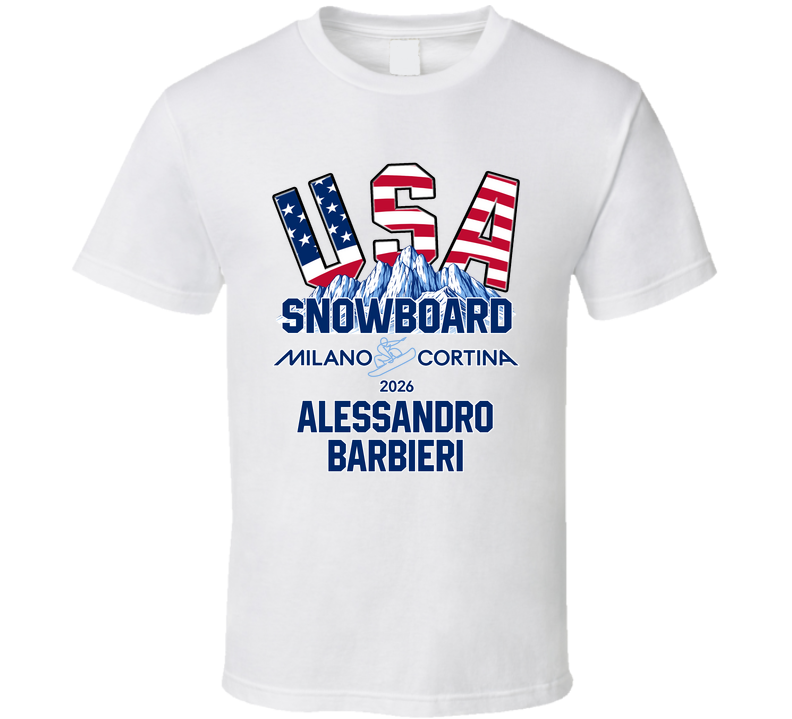 Alessandro Barbieri Snowboard Milano Cortina 2026 Fan T Shirt