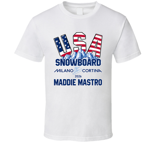 Maddie Mastro Snowboard Milano Cortina 2026 Fan T Shirt