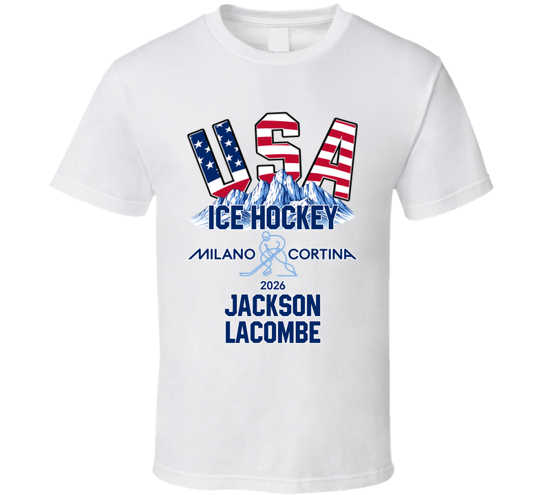 Jackson Lacombe Ice Hockey Milano Cortina 2026 Fan T Shirt