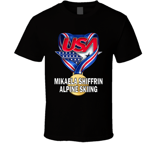 Mikaela Shiffrin Alpine Skiing Gold Medal Winner Usa Milano Cortina 2026 Fan T Shirt