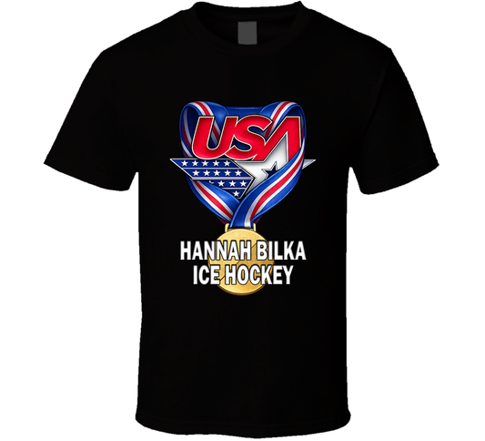 Hannah Bilka Ice Hockey Gold Medal Winner Usa Milano Cortina 2026 Fan T Shirt