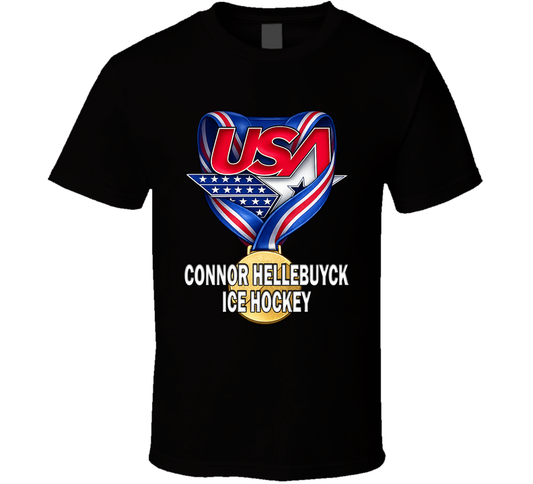 Connor Hellebuyck Ice Hockey Gold Medal Winner Usa Milano Cortina 2026 Fan T Shirt
